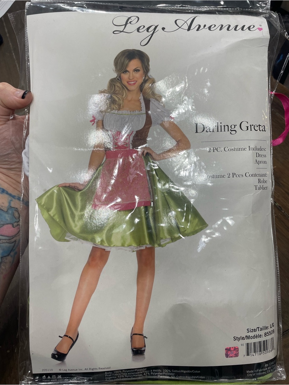 Leg Avenue Darling Greta Costume NWT